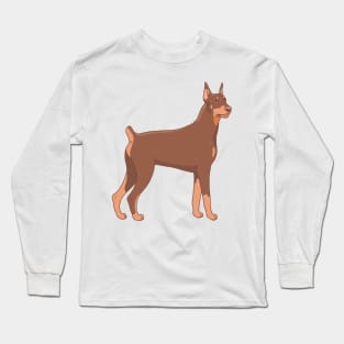 Red Doberman Pinscher Long Sleeve T-Shirt